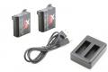 2x Akumulator / Bateria + Ładowarka USB do AHDBT-401 do kamer GoPro HERO 4