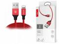 Kabel USB Apple Lightning do iPhone 2A 1,2m na Telefon - Czerwony